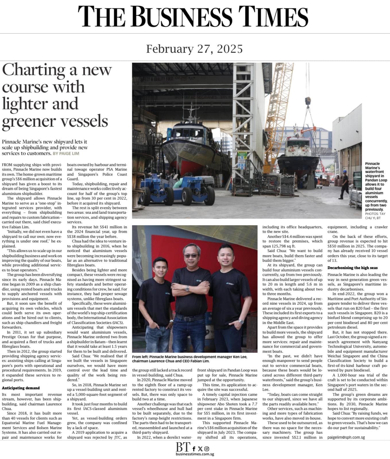 Charting a new course with lighter and greener vessels